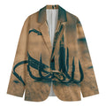 Fishing Hooks Print Men's Cotton Blazer