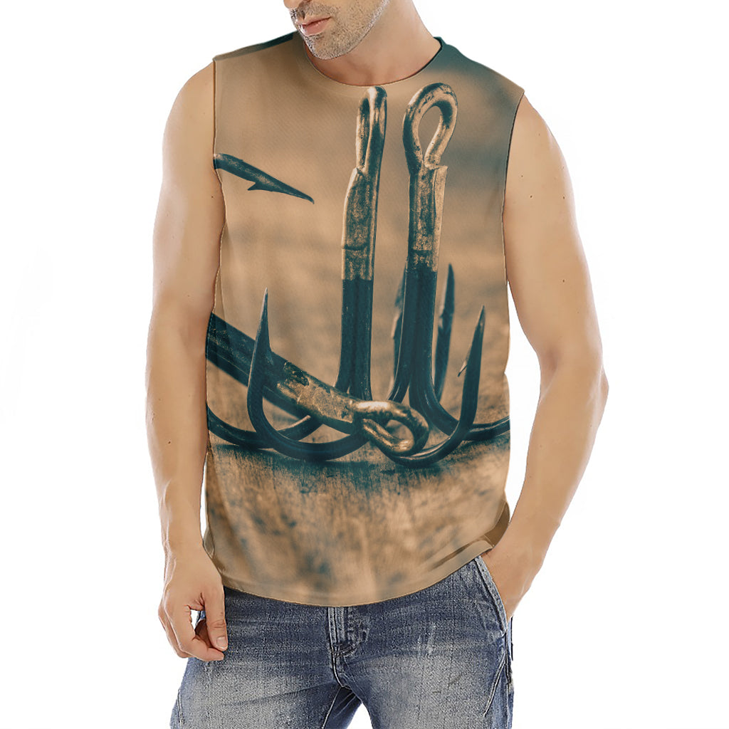 Fishing Hooks Print Men's Fitness Tank Top