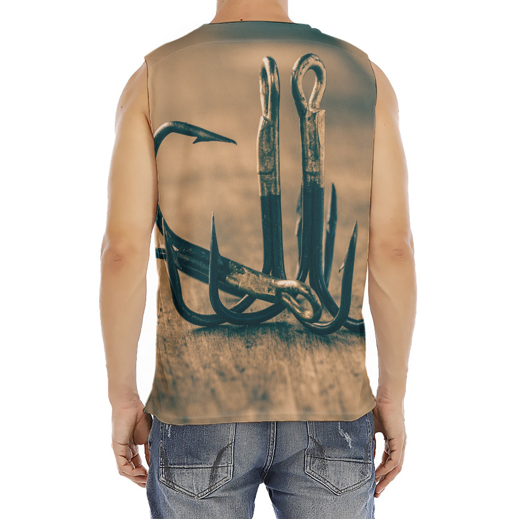Fishing Hooks Print Men's Fitness Tank Top