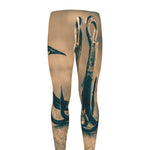 Fishing Hooks Print Men's leggings