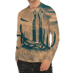 Fishing Hooks Print Men's Long Sleeve Rash Guard