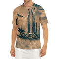 Fishing Hooks Print Men's Short Sleeve Rash Guard