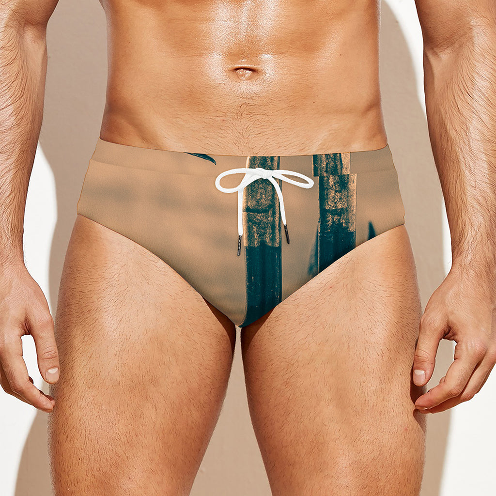 Fishing Hooks Print Men's Swim Briefs