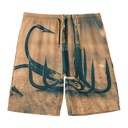 Fishing Hooks Print Men's Swim Trunks