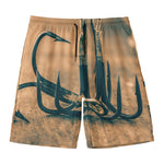 Fishing Hooks Print Men's Swim Trunks