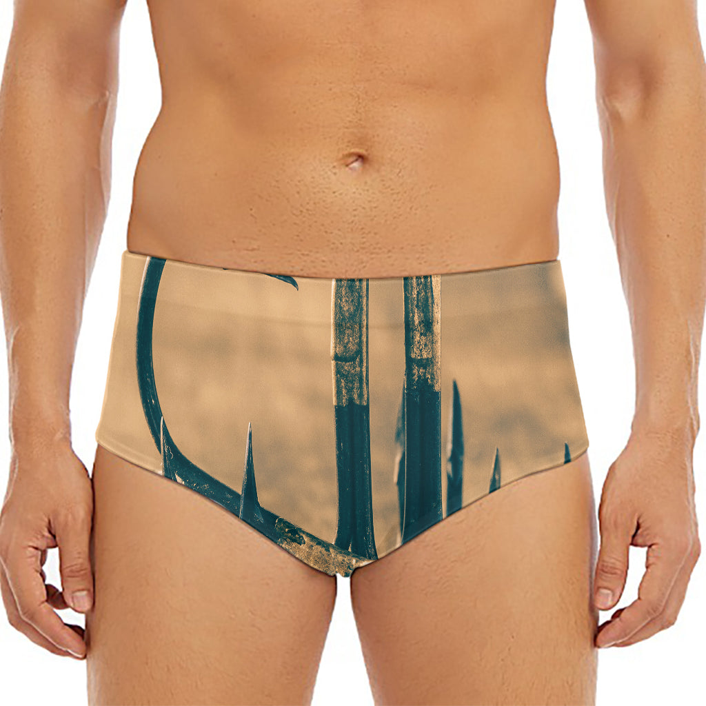 Fishing Hooks Print Men's Triangle Swim Briefs