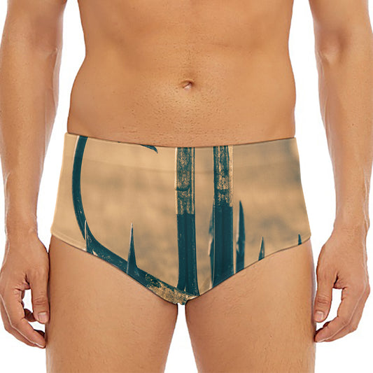 Fishing Hooks Print Men's Triangle Swim Briefs