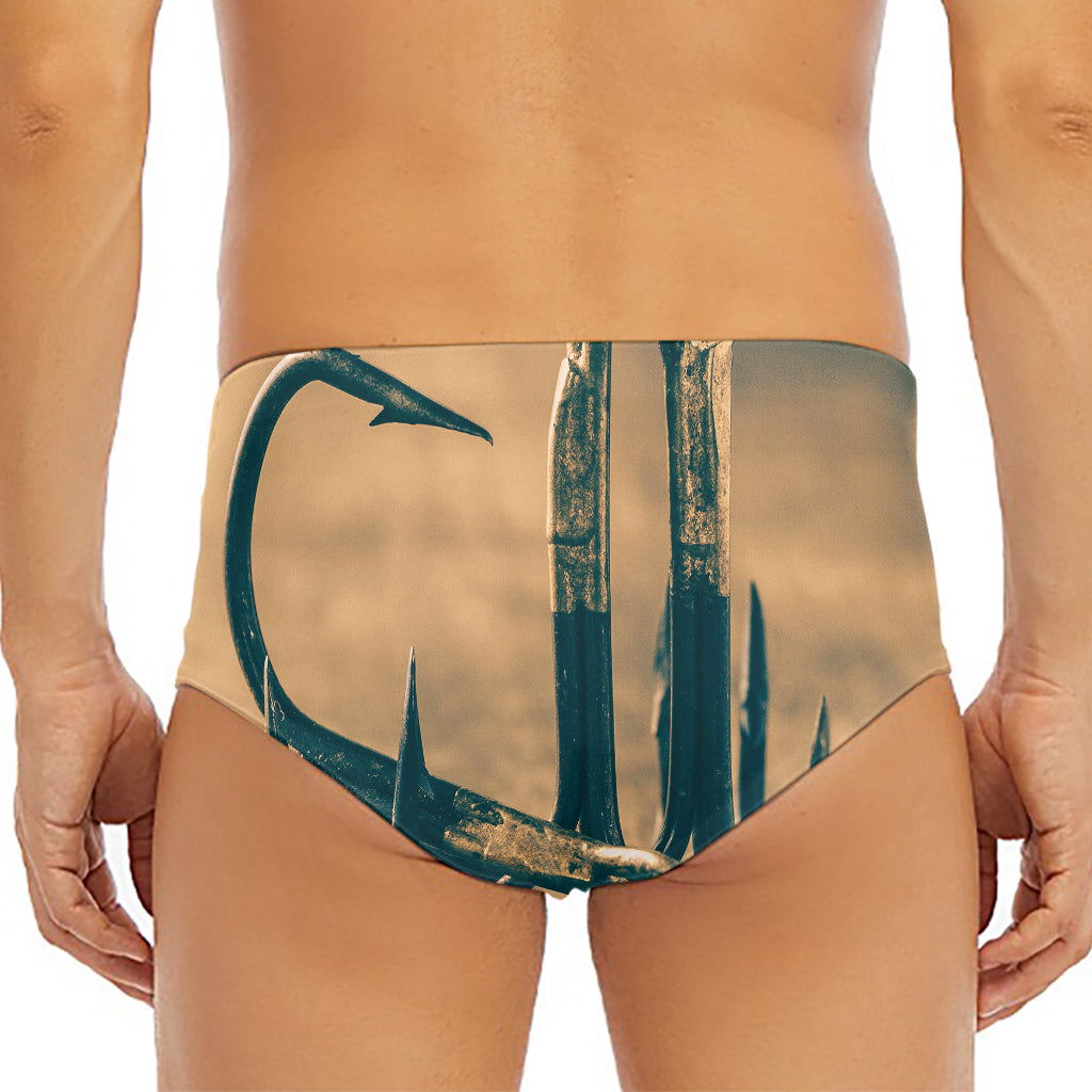 Fishing Hooks Print Men's Triangle Swim Briefs