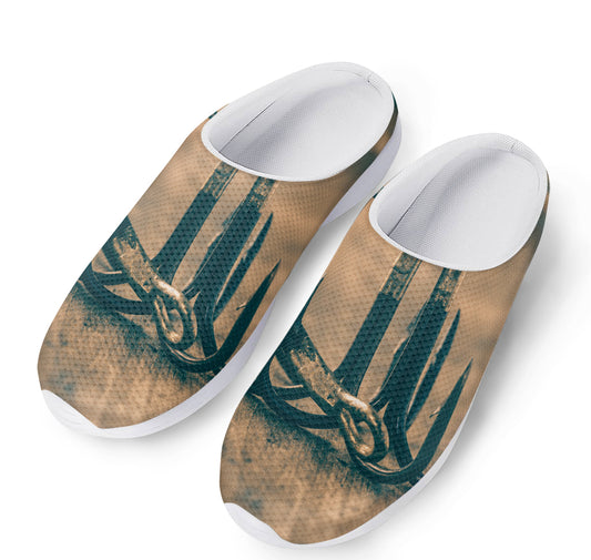 Fishing Hooks Print Mesh Casual Shoes