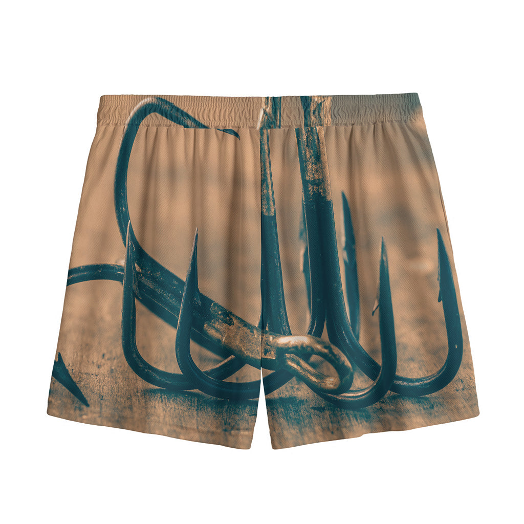 Fishing Hooks Print Mesh Shorts