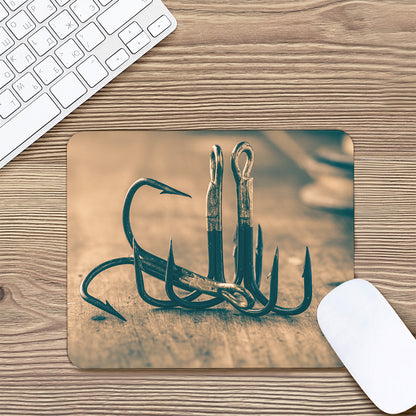 Fishing Hooks Print Mouse Pad