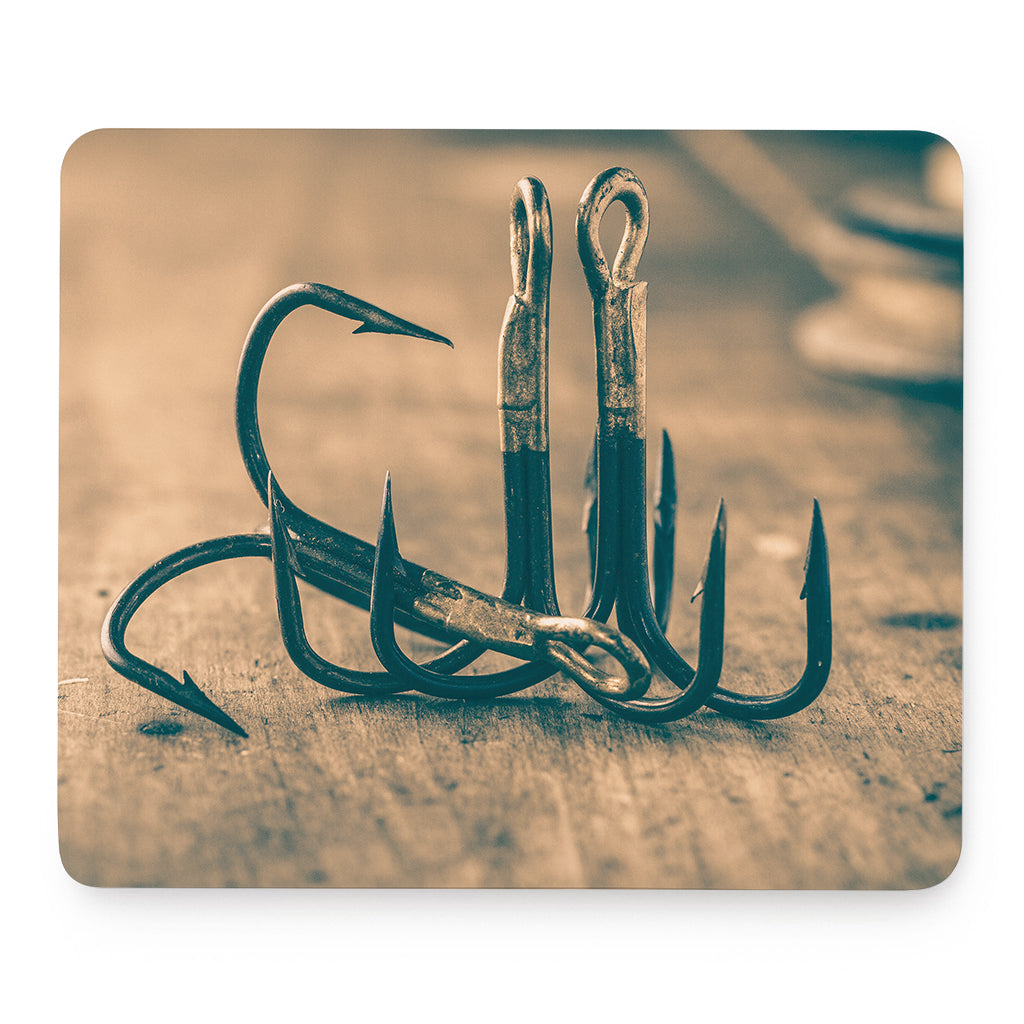 Fishing Hooks Print Mouse Pad