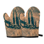 Fishing Hooks Print Oven Mitts