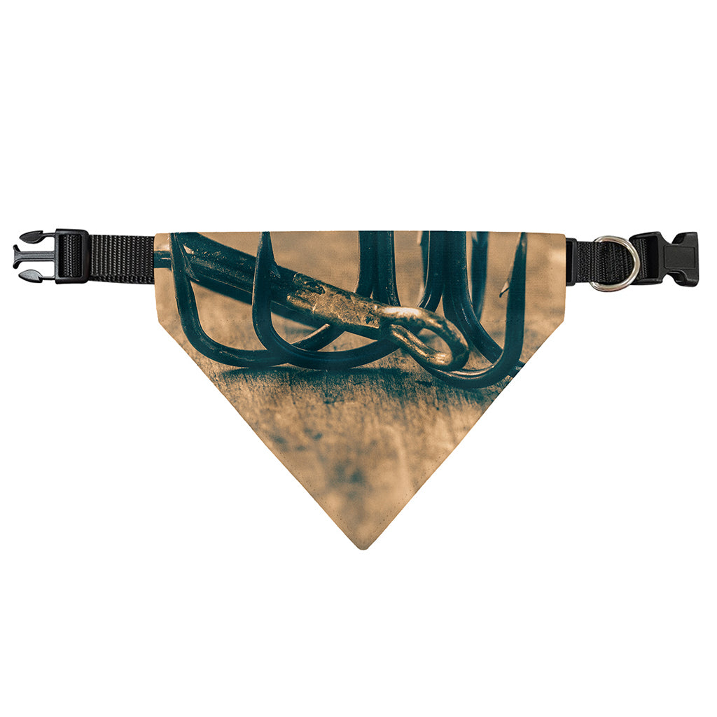 Fishing Hooks Print Over The Collar Dog Bandana