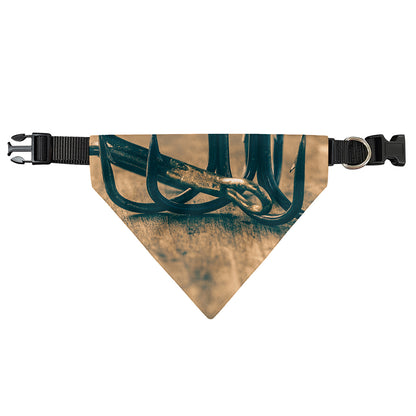 Fishing Hooks Print Over The Collar Dog Bandana