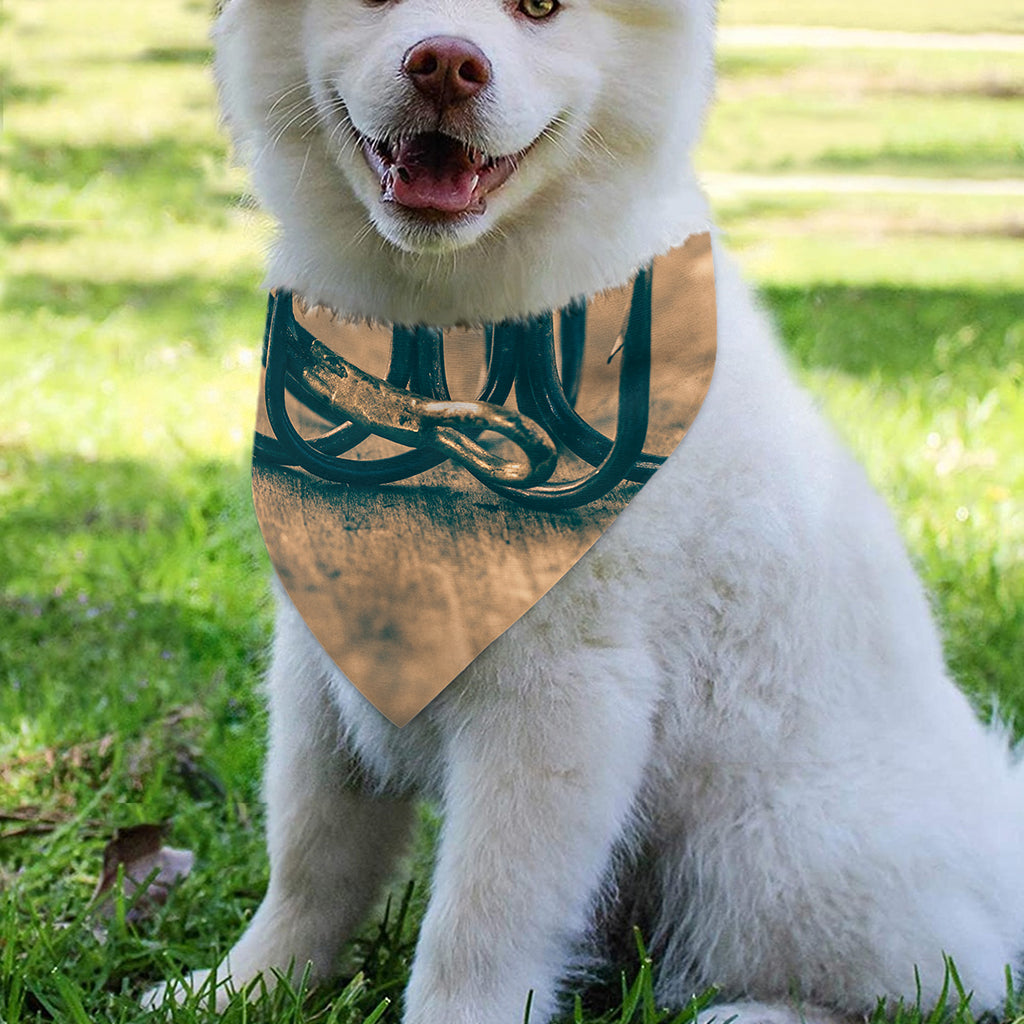 Fishing Hooks Print Over The Collar Dog Bandana