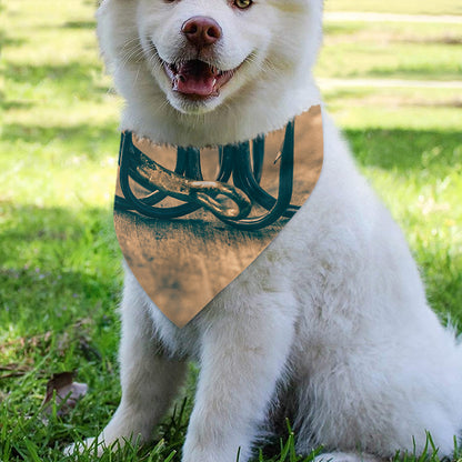 Fishing Hooks Print Over The Collar Dog Bandana