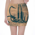 Fishing Hooks Print Pencil Mini Skirt