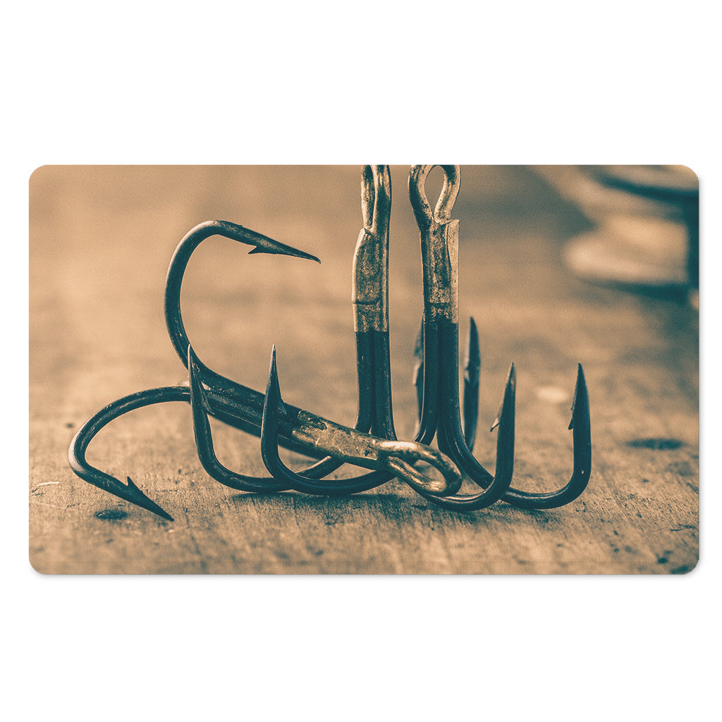 Fishing Hooks Print Polyester Doormat