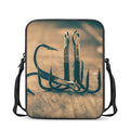 Fishing Hooks Print Rectangular Crossbody Bag