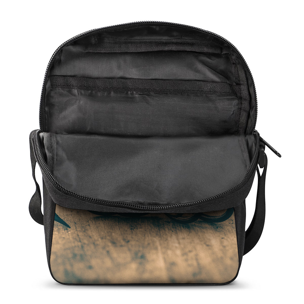 Fishing Hooks Print Rectangular Crossbody Bag