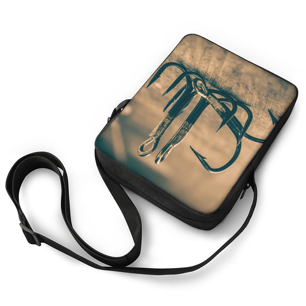 Fishing Hooks Print Rectangular Crossbody Bag