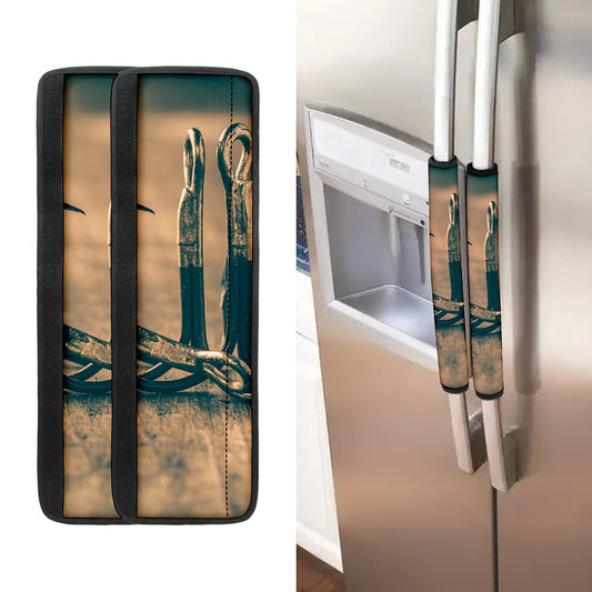 Fishing Hooks Print Refrigerator Handle Covers