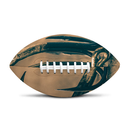 Fishing Hooks Print Rugby Ball