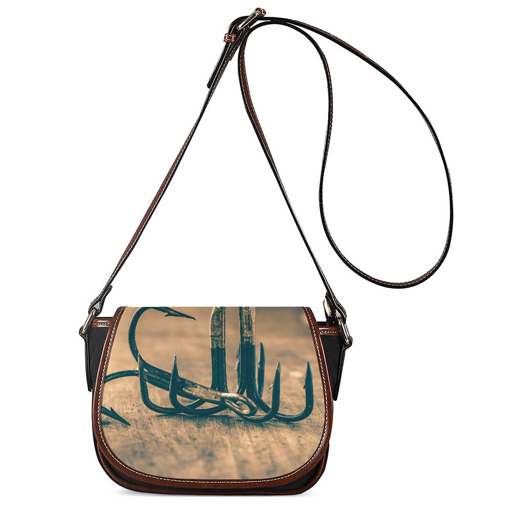 Fishing Hooks Print Saddle Bag