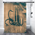 Fishing Hooks Print Shower Curtain