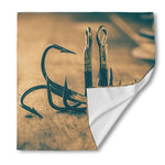Fishing Hooks Print Silk Bandana