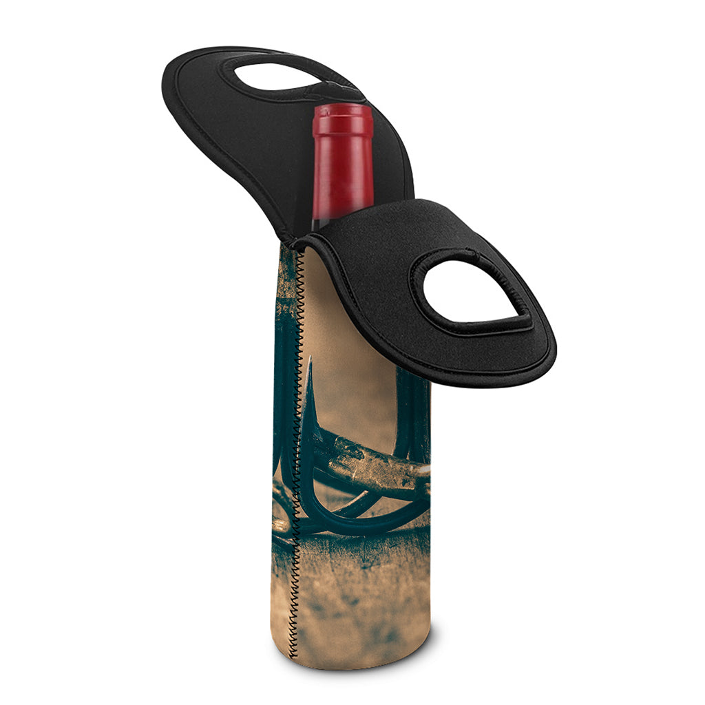 Fishing Hooks Print Single Neoprene Wine Tote