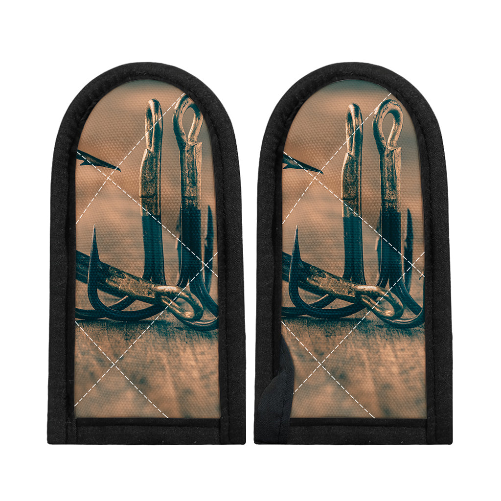 Fishing Hooks Print Skillet Handle Cover