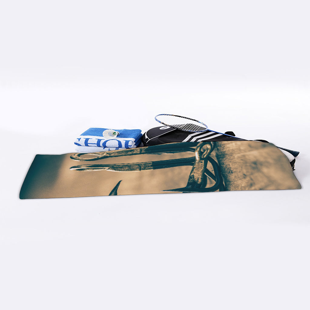 Fishing Hooks Print Sports Towel