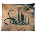 Fishing Hooks Print Tapestry