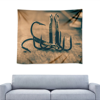 Fishing Hooks Print Tapestry