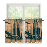 Fishing Hooks Print Tier Curtains