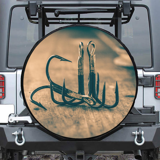 Fishing Hooks Print Tire Cover