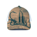 Fishing Hooks Print White Mesh Trucker Hat