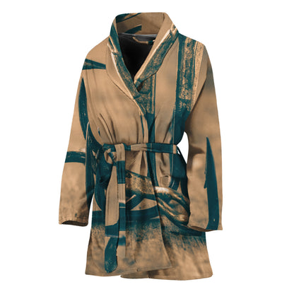Fishing Hooks Print Women's Bathrobe