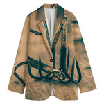 Fishing Hooks Print Women's Blazer