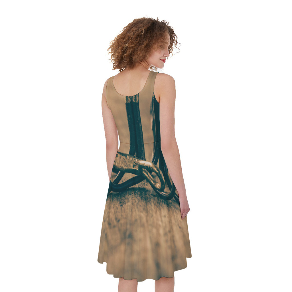 Fishing Hooks Print Women's Sleeveless Dress
