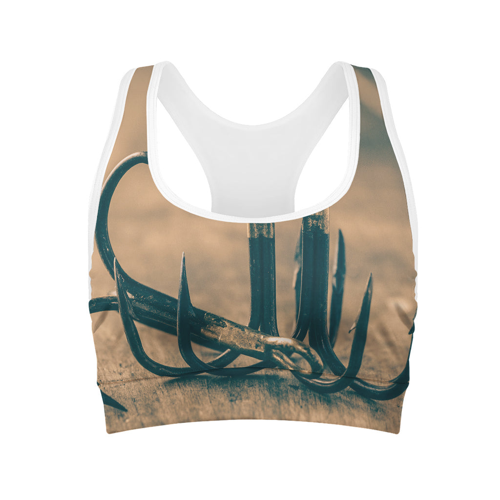Fishing Hooks Print Women's Sports Bra