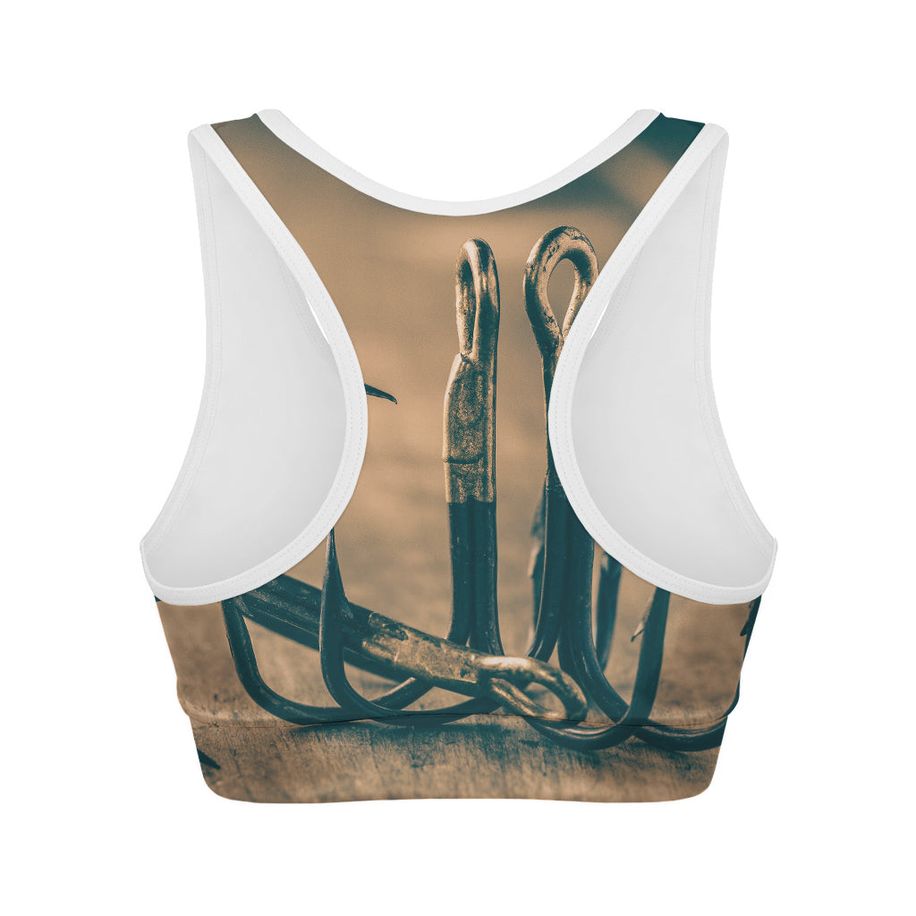 Fishing Hooks Print Women's Sports Bra