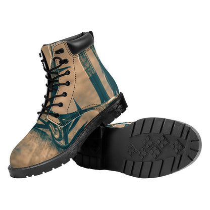 Fishing Hooks Print Work Boots