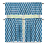 Fishing Rope Knots Pattern Print 3 Piece Kitchen Curtains
