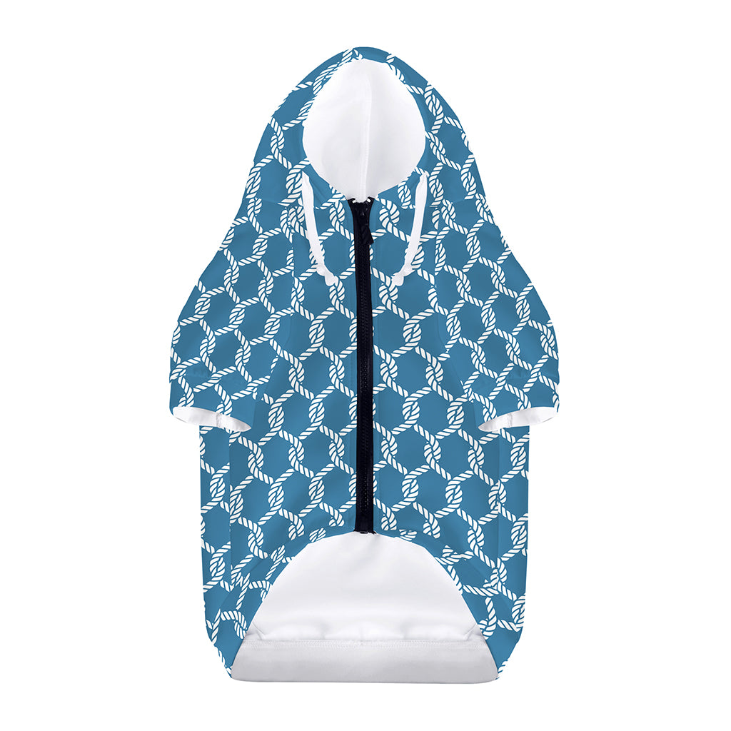 Fishing Rope Knots Pattern Print Dog Zip Up Hoodie