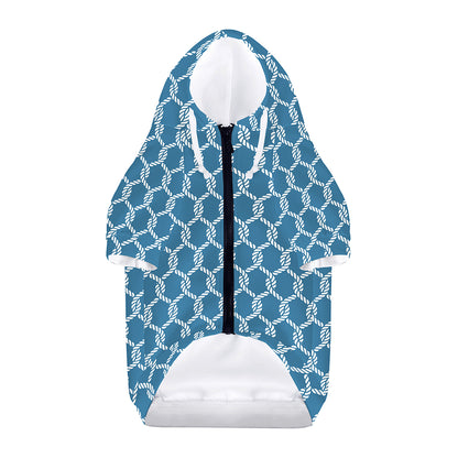 Fishing Rope Knots Pattern Print Dog Zip Up Hoodie
