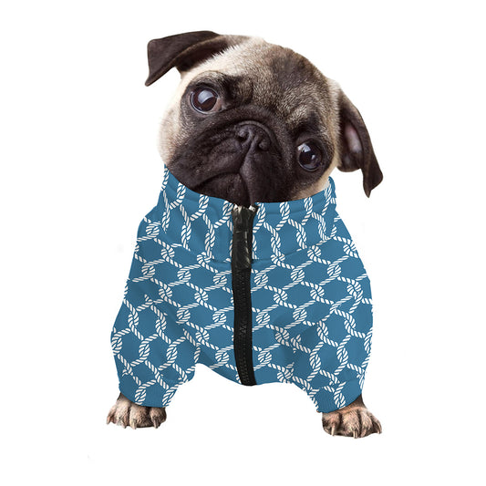 Fishing Rope Knots Pattern Print Dog Zip Up Jacket