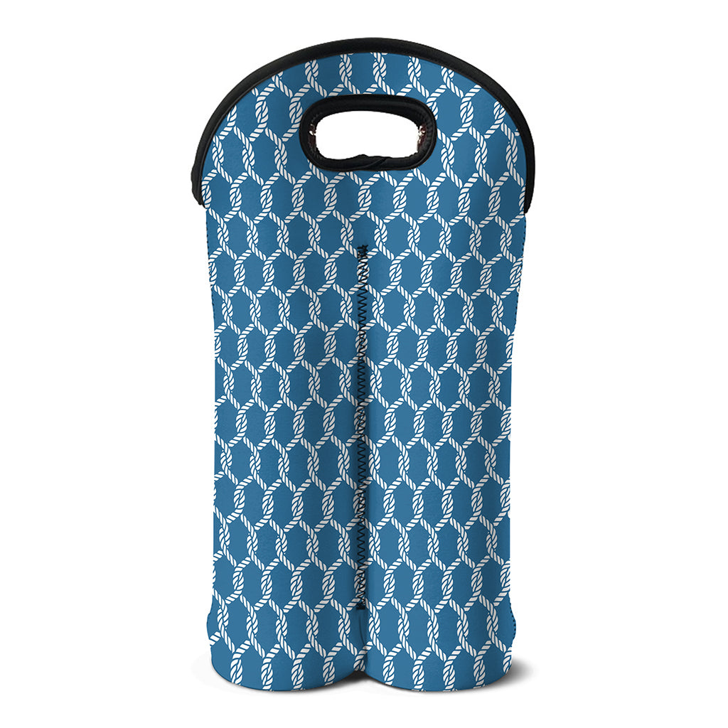 Fishing Rope Knots Pattern Print Double Neoprene Wine Tote